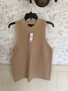 Ann Taylor Sleeveless Knit Shell Top - Beige